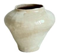 HHCTEBEC Vaso Rotondo Grande Rustico Bianco per centrotavola da Tavolo, Vaso, Aspetto Pietra terrosa, Arredamento centrotavola per Case Moderne e strutturate,E