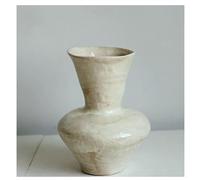 HHCTEBEC Vaso Rotondo Grande Rustico Bianco per centrotavola da Tavolo, Vaso, Aspetto Pietra terrosa, Arredamento centrotavola per Case Moderne e strutturate,C