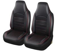 HHCVLUZI Coprisedili Auto per Skoda Karoq/2017-2024,Coprisedili Anteriori in Pelle Coprisedili Alti Auto Coprisedili Auto Auto Interni Accessori (2Pcs),Red