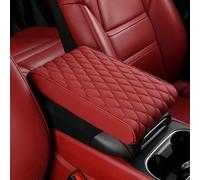 HHCVN Cuscino Bracciolo Auto per Porsche Macan/Macan S/Macan GTS/Macan EV, con 2 Tasche Pelle Impermeabile Copri Poggia Braccio Auto Accessori,Red
