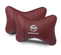 HHD_ABC Poggiatesta per Sedile Auto per Nissan Ariya 2021-2025,Cuscino in Pelle PU,Cuscino Cervicale per Guida,Cuscino Auto Collo Pillow,Sostiene Il Collo e Allevia Il Dolore,Red