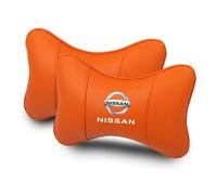 HHD_ABC Poggiatesta per Sedile Auto per Nissan Cube 2009-2014 Z12,Cuscino in Pelle PU,Cuscino Cervicale per Guida,Cuscino Auto Collo Pillow,Sostiene Il Collo e Allevia Il Dolore,Orange
