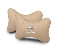 HHD_ABC Poggiatesta per Sedile Auto per Nissan Note 2006-2017,Cuscino in Pelle PU,Cuscino Cervicale per Guida,Cuscino Auto Collo Pillow,Sostiene Il Collo e Allevia Il Dolore,Beige