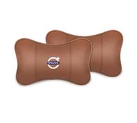 HHD_ABC Poggiatesta per Sedile Auto per Volvo XC60 2008-2025,Cuscino in Pelle PU,Cuscino Cervicale per Guida,Cuscino Auto Collo Pillow,Sostiene Il Collo e Allevia Il Dolore, Brown