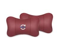 HHD_ABC Poggiatesta per Sedile Auto per Volvo XC60 2008-2025,Cuscino in Pelle PU,Cuscino Cervicale per Guida,Cuscino Auto Collo Pillow,Sostiene Il Collo e Allevia Il Dolore,Red