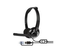 Hamlet Cuffie microfono filo SMART USB Black e Silver HHEADMUS CX