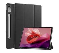 HHF - Custodia protettiva magnetica portatile in pelle PU con staffa pieghevole a tre pieghe, compatibile con Lenovo Tab M10 Plus di terza generazione 10,6" TB-125F (nero)