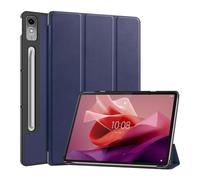 HHF - Custodia protettiva magnetica portatile in pelle PU con staffa pieghevole a tre pieghe, compatibile con Lenovo Tab M10 di terza generazione 10,1" TB-328F (blu scuro)