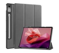 HHF - Custodia protettiva magnetica portatile in pelle PU con staffa pieghevole a tre pieghe, compatibile con Lenovo Legion Y700 di terza generazione 2025 (grigio)