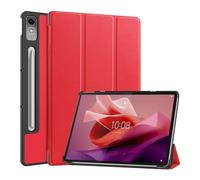 HHF - Custodia protettiva magnetica portatile in pelle PU con staffa pieghevole a tre pieghe, compatibile con Lenovo Tab M10 di terza generazione 10,1" TB-328F (rosso)