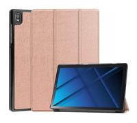 HHF - Custodia rigida portatile in pelle PU per tablet pieghevole in tre parti, compatibile con Lenovo Tab M10 Plus di terza generazione 10,6" TB-125F/128F (oro rosa)