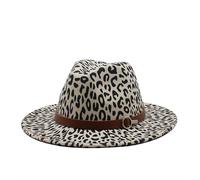 HHFIEStar HHF Caps e Cappelli Cappello di Lana Leopardato Elegante Berretto da Jazz Cappello a Tesa Piatta for Esterni(Beige)