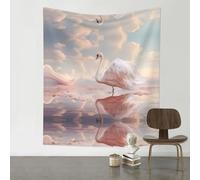 HHGFASD Arazzo decorativo 152,4 x 129,5 cm Il cigno bianco. Motivo morbido, resistente, delicato sulla pelle, leggero da appendere alla parete per interni ed esterni