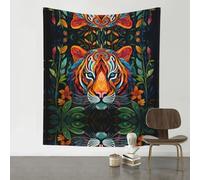 HHGFASD Arazzo decorativo 152,4 x 129,5 cm La potente tigre. Motivo morbido, resistente, delicato sulla pelle, leggero, da appendere alla parete per interni ed esterni