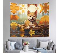 HHGFASD Arazzo Shiba Inu on board Pattern 152,4 x 129,5 cm morbido, leggero, per uso interno ed esterno. per camera da letto, dormitorio, telo da spiaggia, telo da picnic
