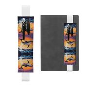 HHGFASD Black Whale Jumping Over The Waves Pattern PVC Leather Pencil Case Bookmark 2-in-1 antiscivolo Storage Essential per i conti di viaggio, bianco, One Size, Zaino Scuola