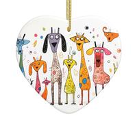 HHGFASD Ciondolo a forma di cane alto e corto, in ceramica, con corda metallica dorata per appendere facilmente la decorazione