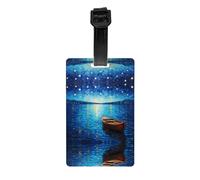 HHGFASD Etichetta per bagagli con motivo "Sea in Starlight", adatta sia per uomini che per donne, stampata con etichette multifunzionali e carine