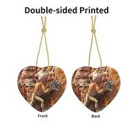HHGFASD Gecko Rock Climbing Pattern Christmas Ceramic Love Pendant con filo dorato per appendere facilmente la decorazione