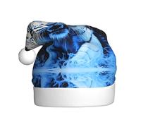 HHGFASD Il cappello di Natale con motivo tigre bianca feroce per adulti è morbido e leggero