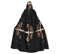 HHGFASD Mantello con cappuccio per adulti di Halloween Il leone sotto la croce Modello comodo e morbido con tesa larga adatto per feste di ballo e raduni