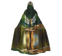 HHGFASD Mantello con cappuccio per adulti di Halloween Il modello libellula mosche comodo e morbido con tesa larga adatto per feste di ballo e raduni