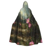 HHGFASD Mantello con cappuccio per adulti di Halloween Wild Roses in the Valley Modello comodo e morbido con tesa larga adatto per feste di ballo e raduni