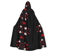 HHGFASD Mantello con cappuccio per Halloween per adulti, albero di pino pieno d'amore. Modello comodo e morbido con tesa larga adatto per feste di ballo e raduni