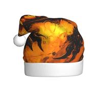 HHGFASD Mostro di zucca nel fuoco Modello Cappello di Natale per adulti materiale è morbido e leggero