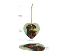 HHGFASD Stanza rossa con viti verdi, ciondolo natalizio in ceramica con corda metallica dorata per appendere facilmente la decorazione