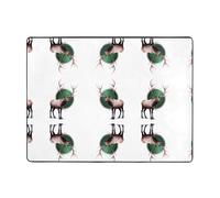 HHGFASD Tappeto antiscivolo 160 x 121,9 cm, motivo alce con luci del nord, buon assorbimento d'acqua, adatto per cucina, bagno e soggiorno