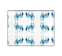 HHGFASD Tappeto antiscivolo 160 x 122 cm Line Art motivo lupo buon assorbimento d'acqua adatto per cucina, bagno e soggiorno