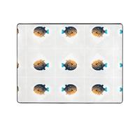 HHGFASD Tappeto antiscivolo 160 x 122 cm Pixel Pufferfish modello buon assorbimento d'acqua adatto per cucina, bagno e soggiorno
