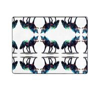 HHGFASD Tappeto antiscivolo 160 x 122 cm Pixel Wolf Pattern buon assorbimento d'acqua adatto per cucina, bagno e soggiorno