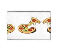 HHGFASD Tappeto in tessuto di flanella con motivo pizza al formaggio, 152,4 x 99,1 cm, tappetino per soggiorno, ufficio, tavolino da caffè, letto, balcone
