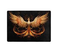 HHGFASD The Golden Phoenix - Tappeto con motivo Golden Phoenix, per soggiorno, ufficio, tavolino da caffè, letto, balcone, morbido, soffice, assorbe l'acqua, durevole