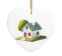 HHGFASD Un piccolo ciondolo a forma di casa verde in ceramica con corda metallica dorata per appendere facilmente la decorazione