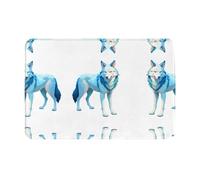 HHGFASD Zerbino 40,6 x 61 cm Line Art motivo lupo impermeabile antiscivolo per porte d'ingresso, ingressi e bagni