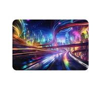 HHGFASD Zerbino 40,6 x 61 cm, motivo strade del futuro, impermeabile, antiscivolo, per porte d'ingresso, ingressi e bagni