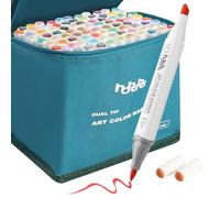 hhhouu 88 Colori Pennarelli, Pennarelli da Disegno Doppia Punta (Pennello e Punta Chisel) per Pennarelli per Artisti Adulti Colorazione e Illustrazione schizzi, calligrafia, disegno HO-MK88