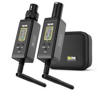 HHLPRO Trasmettitore e ricevitore XLR wireless con alimentazione phantom da 48 V, portata 470 m, latenza < 5 ms, sistema microfonico UHF con doppia antenna per test acustici, analisi del campo sonoro