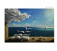 HHLSS Immagine del Poster 50x70cm Senza Cornice Salvador Dali Stampa Artistica su Tela Poster Il Libro delle Onde Immagine della Barca a Vela Diario della Scoperta di Vladimir Kush
