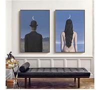 HHLSS Quadri murali 2x50x70cm Senza Cornice Rene Magritte Artista Surrealista Pittura ad Olio su Tela Poster e Stampe Cuadros Immagini per pareti per Soggiorno