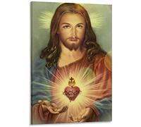 HHLSS Splendida Immagine 30x50 cm Senza Cornice Sacro Cuore di Gesù Poster Poster Pittura Decorativa Tela Wall Art Soggiorno Poster Camera da Letto Pittura