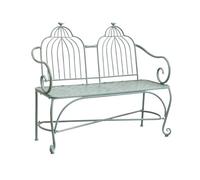 Hhmmei2024-23 Giardino Panca rustica da giardino in ferro con braccioli e schienale, mobili da esterno a 2 posti, panchine decorative for patio e balcone Terrazzo Balcone
