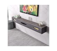 Hhmmei2024-23 Mobile porta TV Mobile TV sospeso, mobile TV a parete con anta a ribalta e 2 cassetti for soggiorno e ufficio Mobile porta TV moderno(Grijs,120x24x20cm)