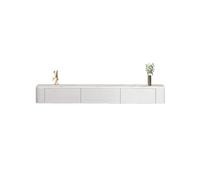 Hhmmei2024-23 Mobile porta TV Supporto TV sospeso Supporto TV a parete con cassetto e portaoggetti a ribalta Mobile porta TV moderno(Bianco,Piccolo)