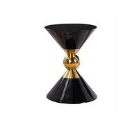 Hhmmei2024-23 Moderno Tavolino in stile a forma di clessidra, tavolino da divano, tavolini rotondi, tavolino da snack for interni ed esterni, tavolino da caffè in stile per Soggiorno, Divano(Nero)