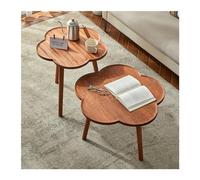 Hhmmei2024-23 Tavolino laterale piccolo Tavolino da caffè in legno di lusso da 1 pezzo, tavolino da salotto rotondo, tavolino da balcone, tavolo da divano ad angolo Tavolino laterale(M)