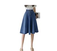 HHNNL Gonna di Jeans Gonnocchina di Sussidi per La Vita Ad Alta Vita Elastica Vintage Elastica con Gonne da Donna A-Line da Donna-Blu Scuro-XXL